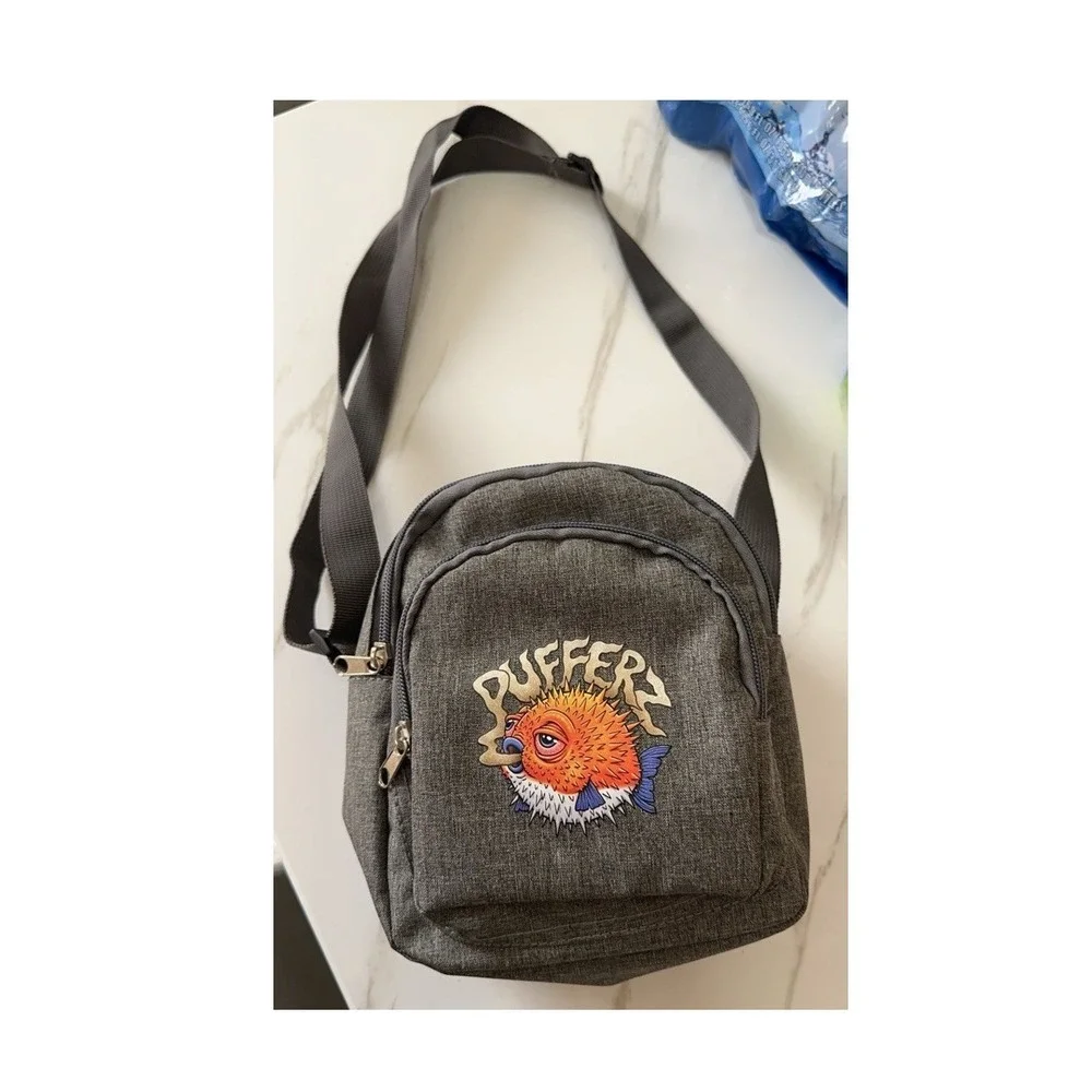 Pufferz Gray Mini Smell Proof Adjustable CrossBody Bag
